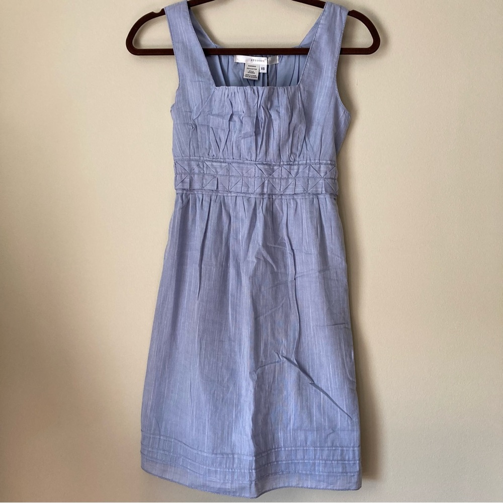 Studio M Dress Sleevless 100% Cotton NWT Women’s Size Xtra Small Light Blue